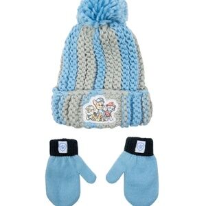 Paw Patrol Licensed Toddler Boys Knit Beanie Hat and Gloves Set, 2-Piece, One Si